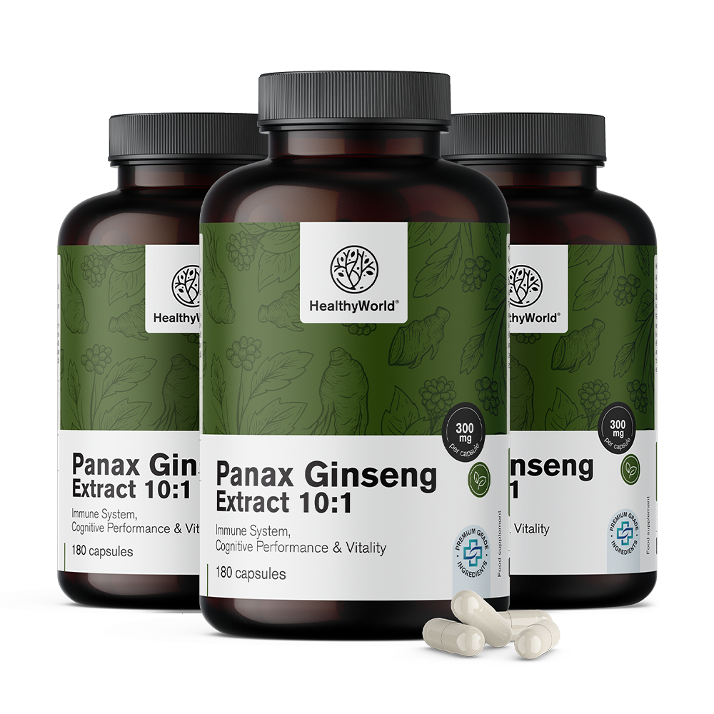 Panax Ginseng 300 mg - wyciąg z żeń-szenia 10:1 w kapsułkach.