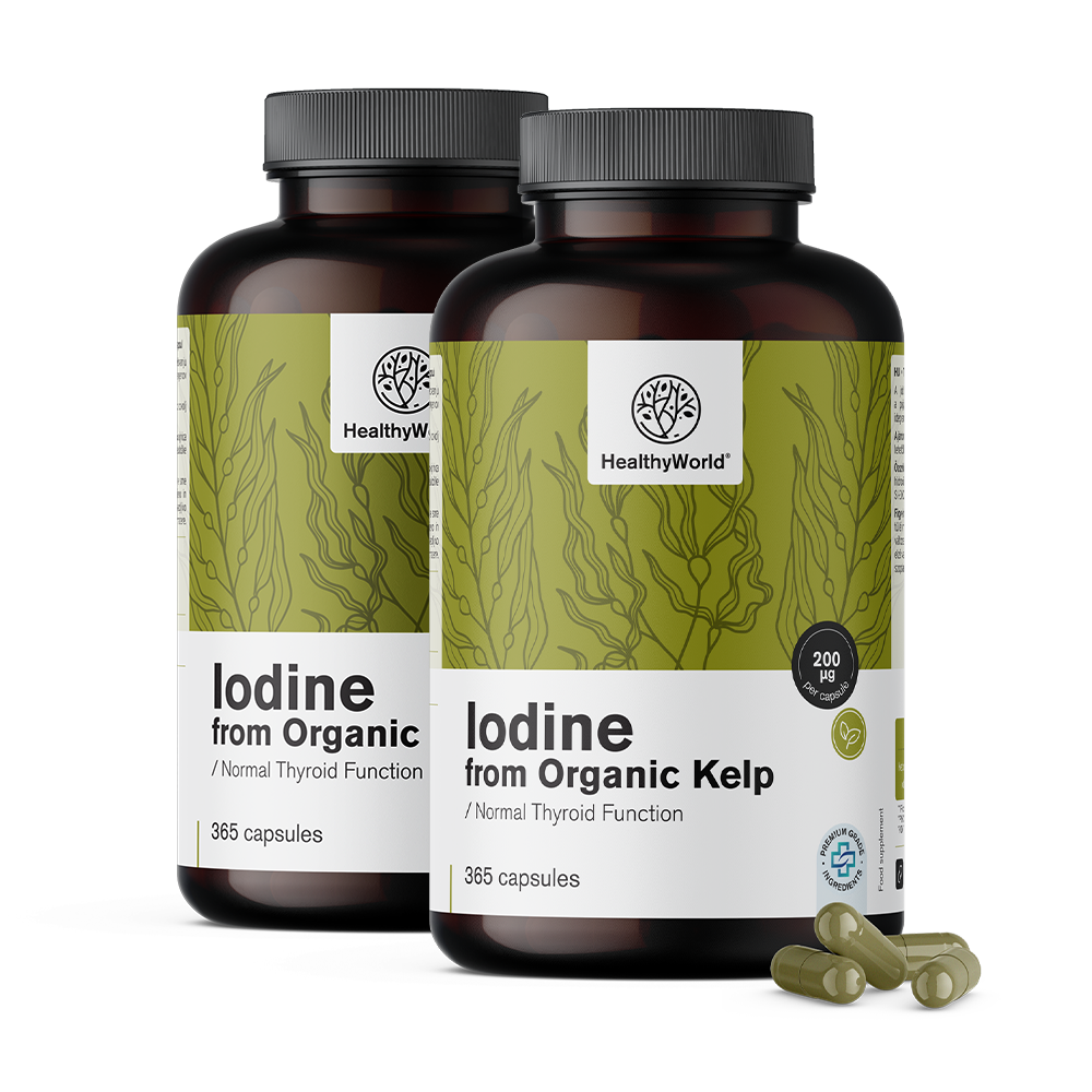 Naturalny jod 200 µg - z BIO alg kelpNaturalny jod 200 µg - z BIO alg kelp